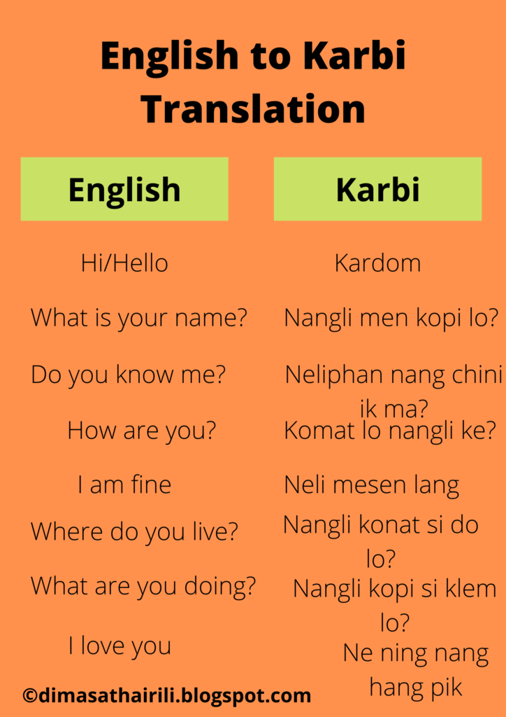 Karbi language words