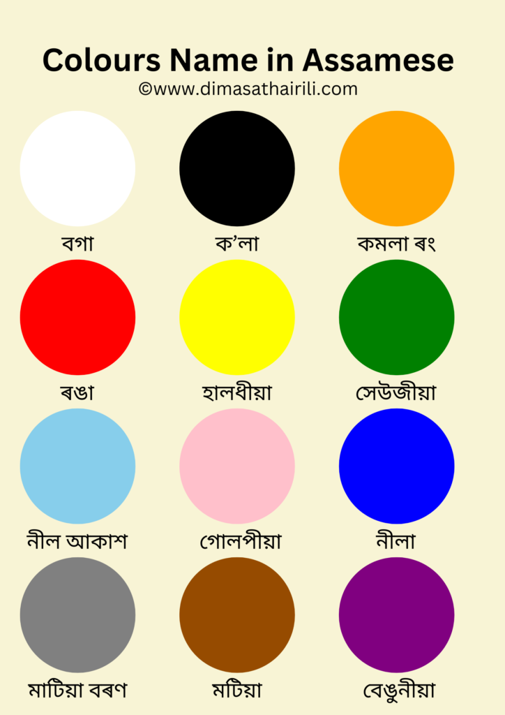 color name in assamese