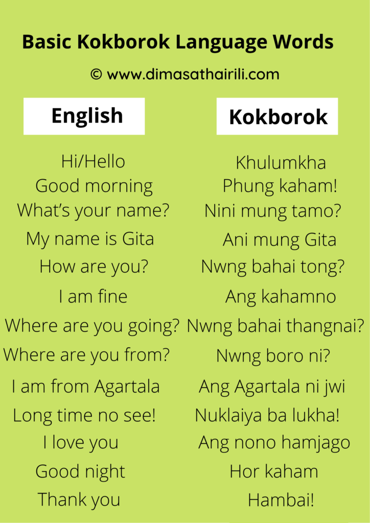 Kokborok language words